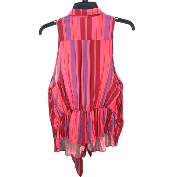 Free People Mackenzie Wrap Button-Up Sleeveless Top Floral Combo Small NWT - Picture 4 of 12